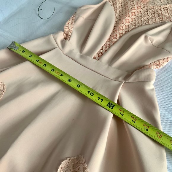 🔴 Dusty Pink Mini Embroidered Neckline Dress - Picture 9 of 9